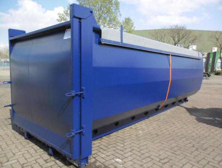 vloeistofdichte container nieuw met kiepklep en rolzeil